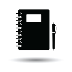 Image showing Exercise book with pen icon