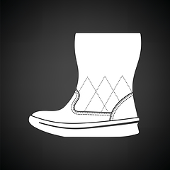 Image showing Woman fluffy boot icon