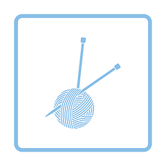 Image showing Yarn ball with knitting needles icon