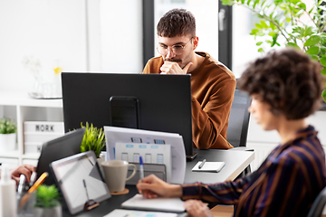 Image showing business team or startuppers working at office