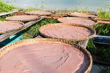 Image showing Shrimp paste in basket at Tai O village