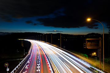 Image showing Speed Traffic on highway at night