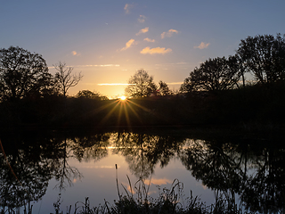 Image showing Sunrise over Marsh Pond