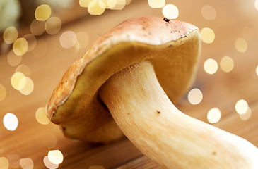 Image showing boletus edulis mushroom on wooden background