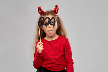 Image showing girl in halloween costume with party accessory