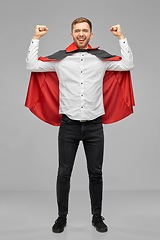 Image showing happy man costume of vampire celebrating success