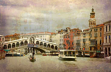 Image showing Grand canal Venice retro