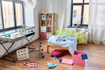 Image showing messy home or kid's room with scattered stuff