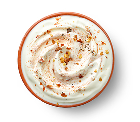 Image showing bowl of hot dip yogurt sauce