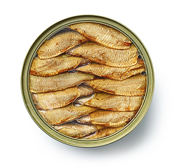 Image showing canned smoked sprats in oil