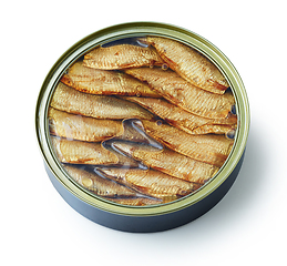 Image showing canned smoked sprats in oil