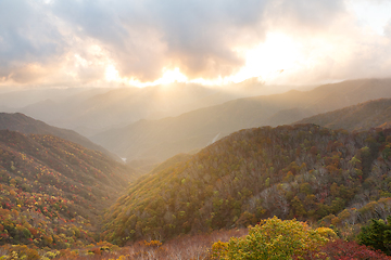 Image showing Beautiful landscape in sunset