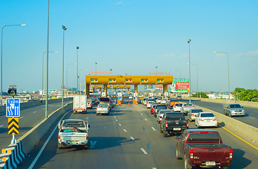 Image showing Cars toll road  Bangkok Thailand