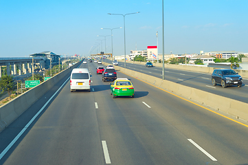 Image showing Car traffic on highway