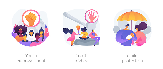 Image showing Young people rights protection abstract concept vector illustrations.