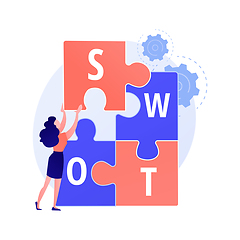 Image showing SWOT analysis vector concept metaphor