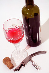 Image showing bottle with a glass of wine