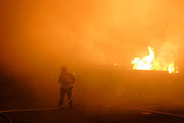 Image showing Burning house