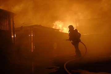 Image showing Burning house