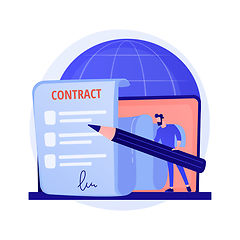 Image showing Electronic contract vector concept metaphor