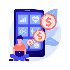 Image showing Health and wellness mobile apps vector concept metaphor