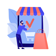 Image showing Shopping mobile app vector concept metaphor.