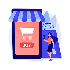 Image showing Online shopping vector concept metaphor