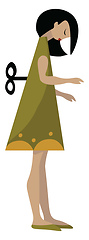 Image showing Image of clockwork doll, vector or color illustration.