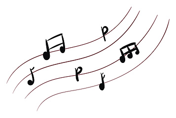 Image showing Music notes, vector or color illustration.
