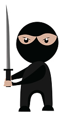 Image showing A ninja boy, vector or color illustration.