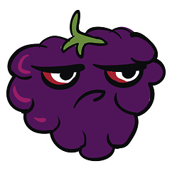Image showing Image of angry blackberry, vector or color illustration.