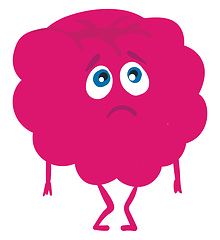 Image showing An inconsolable raspberry, vector or color illustration.