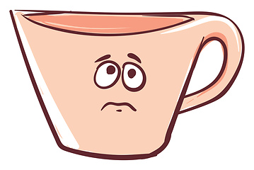 Image showing Sad cup, vector or color illustration.