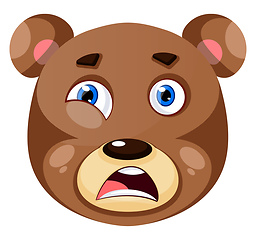 Image showing Bear is feeling disappointed, illustration, vector on white back