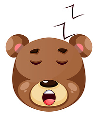 Image showing Brown grizzly bear sleeping, illustration, vector on white backg