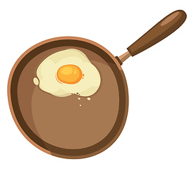 Image showing Half fried egg for morning breakfast, vector or color illustrati