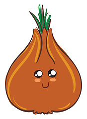 Image showing Image of cute onion, vector or color illustration.