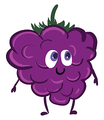 Image showing Happy blackberry, vector or color illustration.