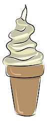 Image showing Plain ice cream, vector or color illustration.