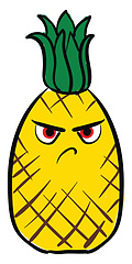 Image showing Angry pineapple, vector or color illustration.
