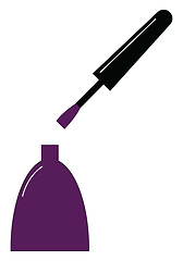 Image showing Purple nail polish, vector or color illustration.