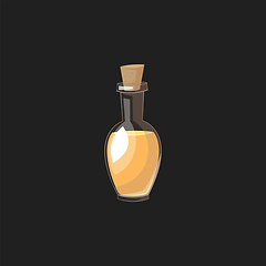 Image showing Curved oil bottle, vector or color illustration.