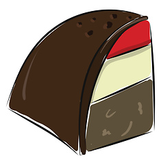 Image showing Image of a piece of cake, vector or color illustration.