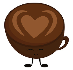 Image showing Image of coffee love - cup of coffee, vector or color illustrati