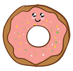 Image showing Image cute donut, vector or color illustration.