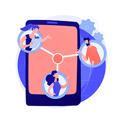 Image showing Mobile collaboration vector concept metaphor