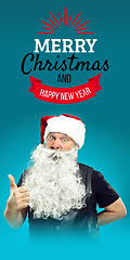 Image showing Greeting flyer for ad. Concept of Christmas, 2021 New Year\'s, winter mood, holidays. Copyspace, postcard.