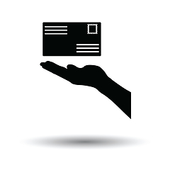 Image showing Hand holding letter icon