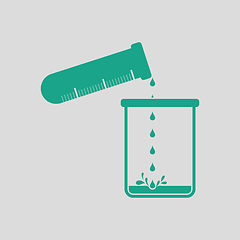 Image showing Icon of chemistry beaker pour liquid in flask