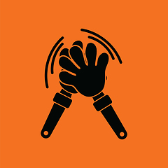 Image showing Football fans clap hand toy icon